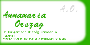 annamaria orszag business card