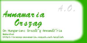 annamaria orszag business card